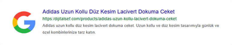 Ürün Sayfaları Google Sonucu